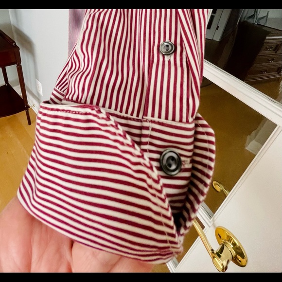 J Crew Pinstripe Tunic Side Slits Size 8 - Picture 5 of 13